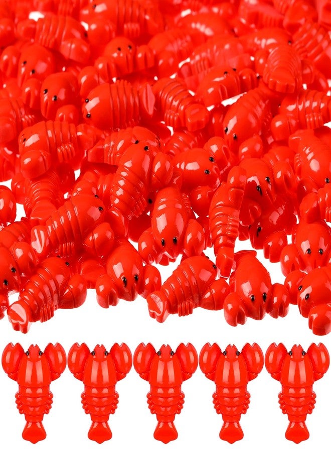 RoundFunny 100 Pcs Mini Lobster Figurine Resin Lobster Models Tiny Red Crawfish Decor Small Fake Sea Figurine for Early Education Teaching Aids, Party Shooting Props and Tabletop Decor - Image 1